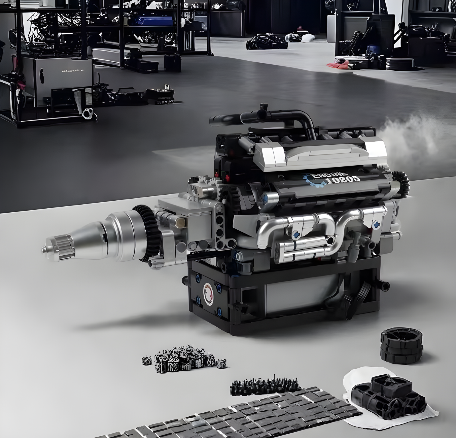 V8 model engine race car
